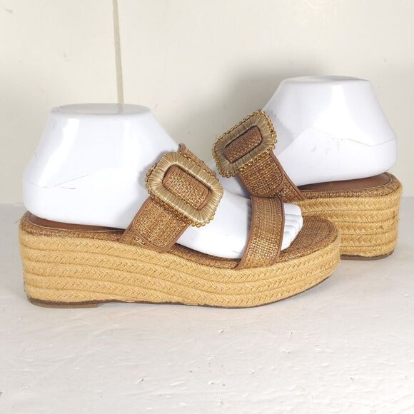 Sam Edelman Women's Chase US 7,5 Eggshell Raffia Espadrille Wedge Sandals - Picture 10 of 15